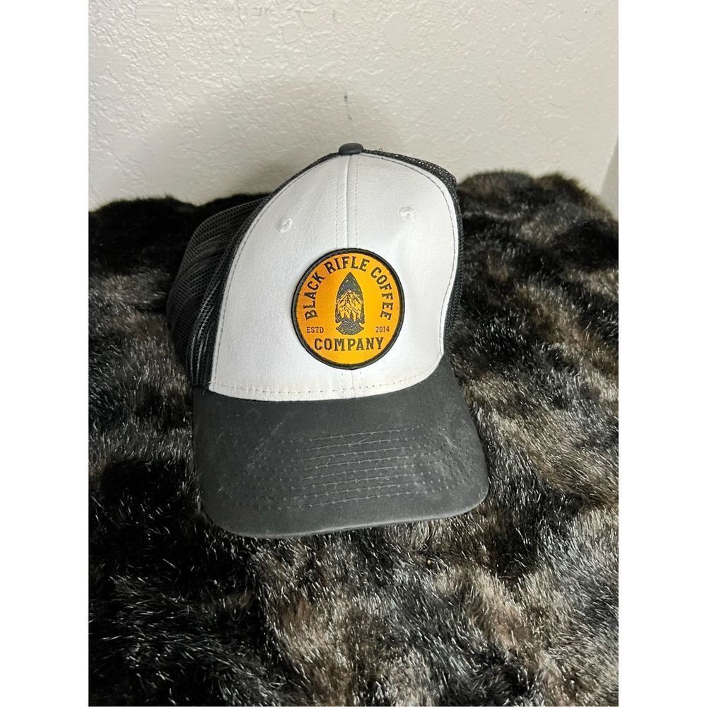 Black Rifle Coffee Company Hat Cap Mesh Trucker Snapback Black White Logo